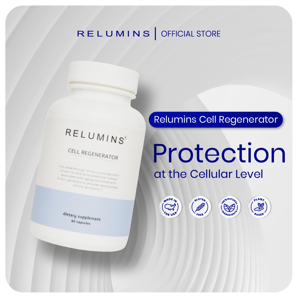 Relumins NAD+ Supplement with Nicotinamide Riboside, Resveratrol, Quercetin, Fisetin & Curcumin – Focus, Vitality, Energy, Balance & Daily Wellness Support – 60 Vegan Capsules Relumins buy supplements canada