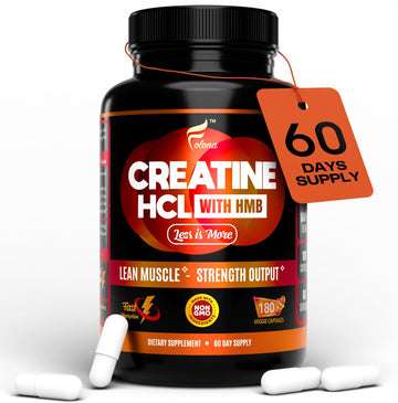 Creatine HCL Capsules with HMB - Workout Supplement for Men & Women, Muscle Builder, Endurance, Strength, Superior to Monohydrate: Instantized for Max Absorption, No Load FOLONA buy supplements canada