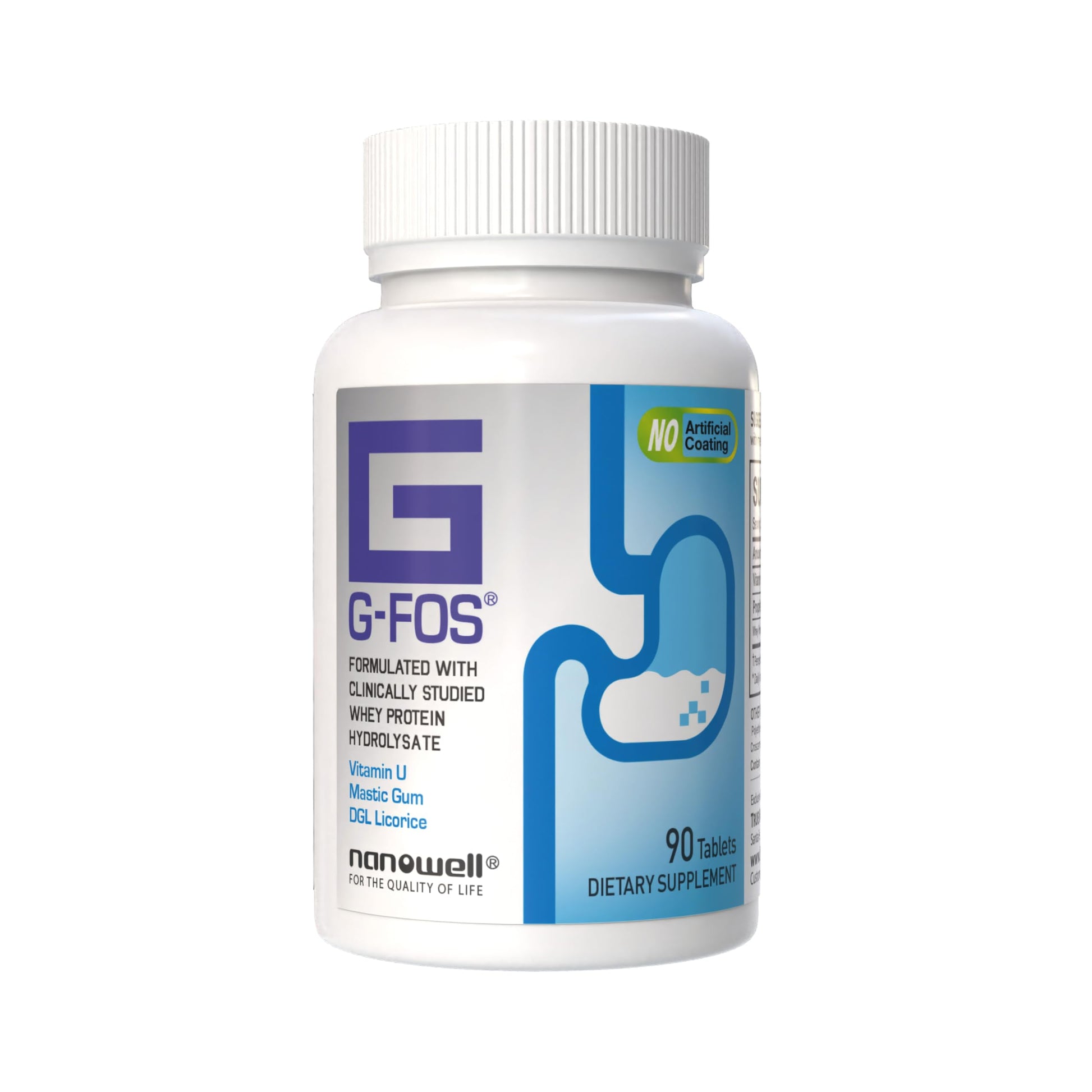 NANOWELL G-FOS Digestive Health Supplement, Vitamin U - 90 Tablets X 2 Bottles for 2 Months (180 Count) NANOWELL buy supplements canada