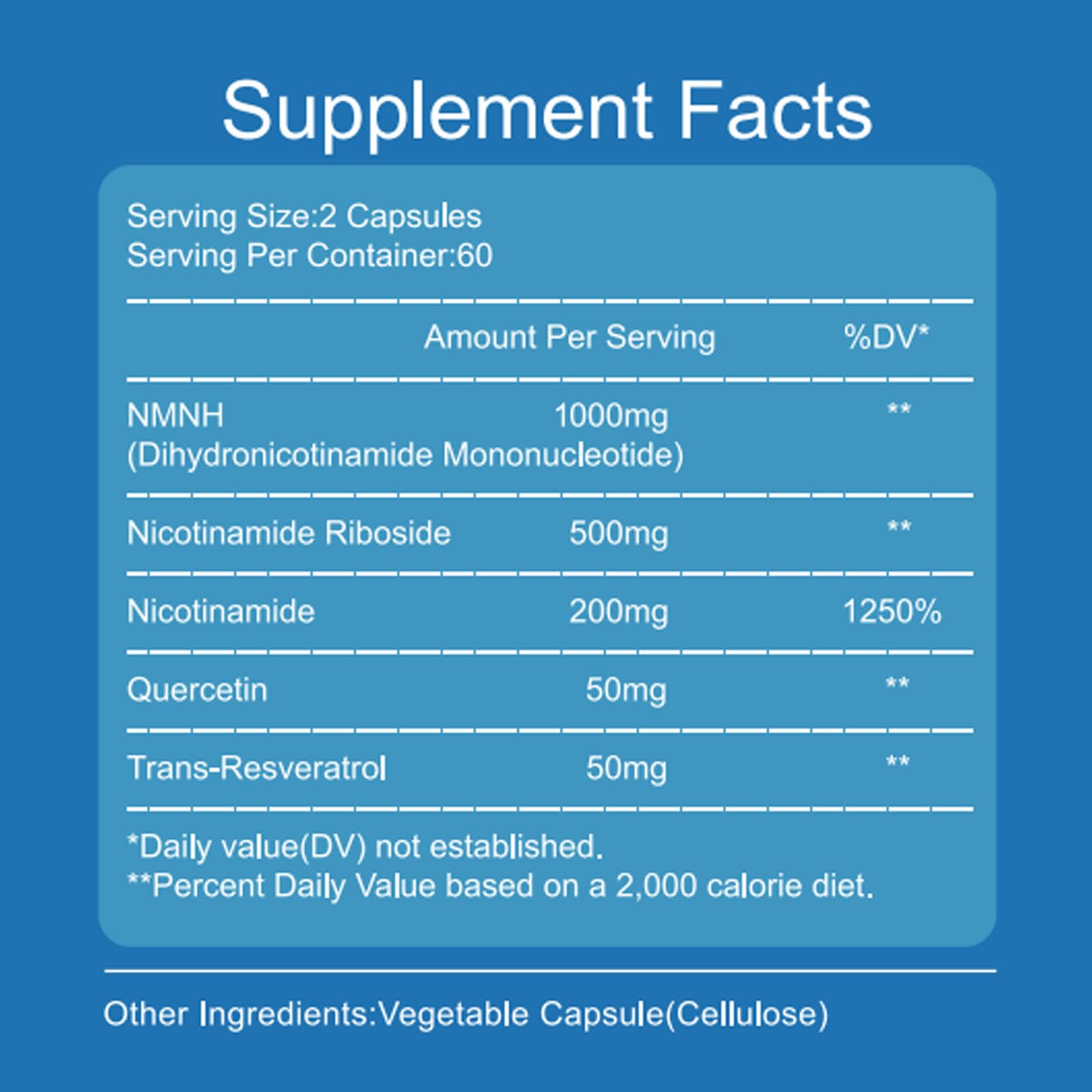 YZQ WAIDE NMNH (Dihydronicotinamide Mononucleotide), 1000mg NMNH Supplement to Boost NAD+ Levels Resveratrol Supplement with Quercetin for Energy, Aging, Non-GMO, Gluten Free, 120 Capsules YZQ WAIDE buy supplements canada