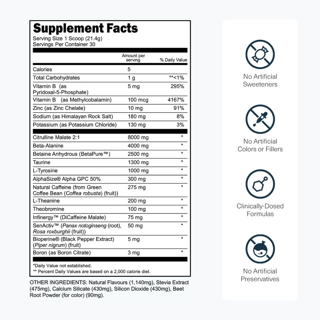 Transparent Labs Bulk Black Pre Workout - Clinically Dosed, Sugar Free Preworkout for Men and Women with Beta Alanine Powder, Citrulline Malate Transparent Labs buy supplements canada