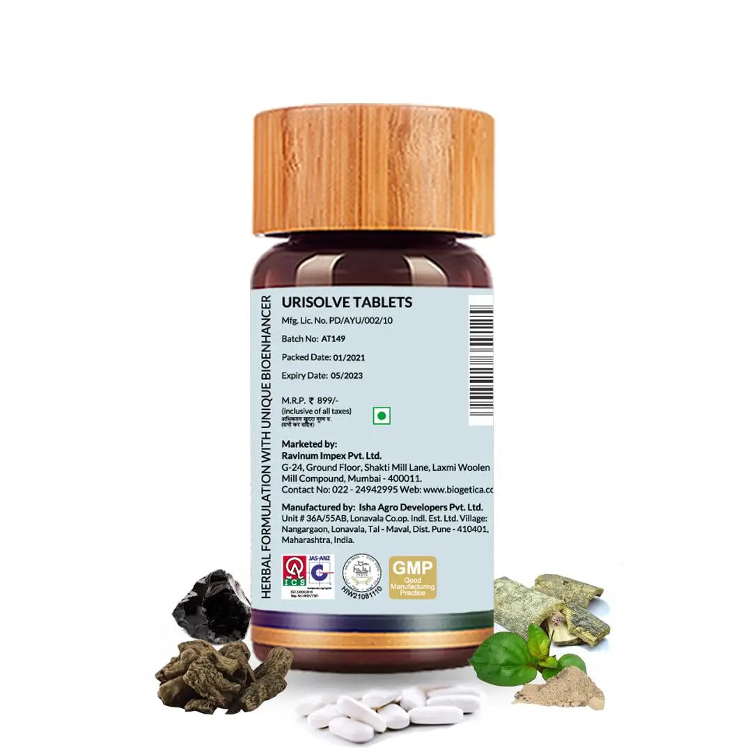 Biogetica Urisolve Kidney Care Herbal Supplement with Asparagus Racemosus & Terminalia Chebula for Optimal Urinary System Support - Non-GMO - 100% Vegan Ayurveda Supplement - 80 Tablets Biogetica buy supplements canada