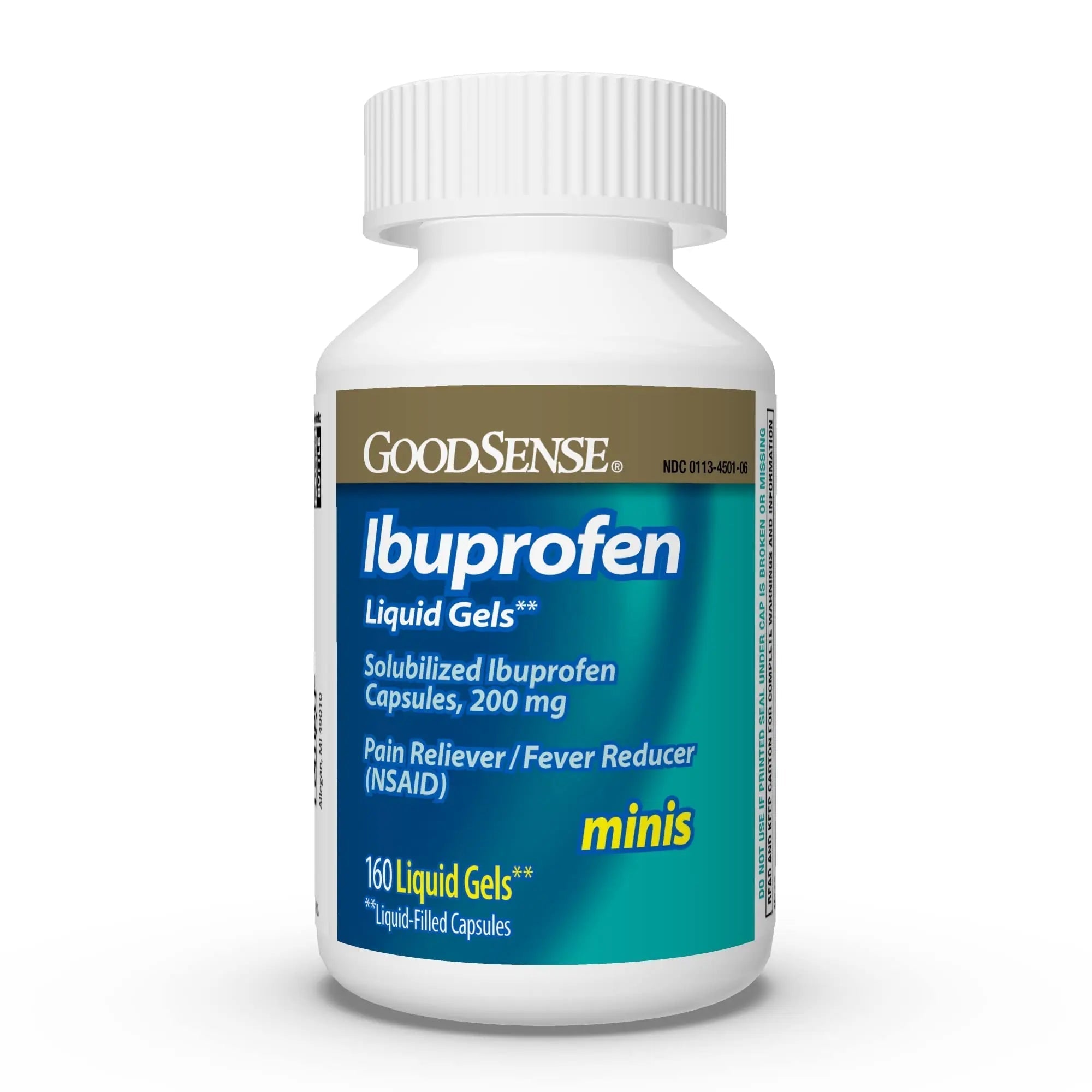 GoodSense Ibuprofen Mini Liquid-Gels, 200 mg, Liquid-Filled Capsules, Pain Reliever and Fever Reducer, 160 Count GoodSense buy supplements canada