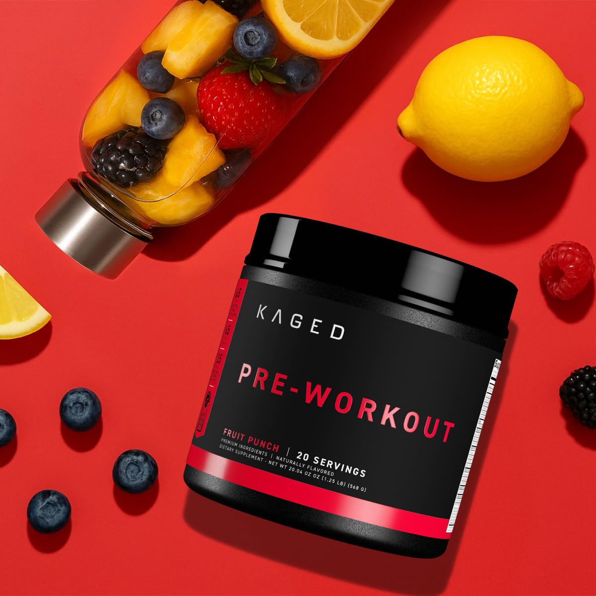 Kaged Stimulant Free Pre Workout Powder | Fruit Punch | Pre-Kaged | Formulated with Creatine, Beta Alanine | No Jitters | 20 Servings Kaged buy supplements canada