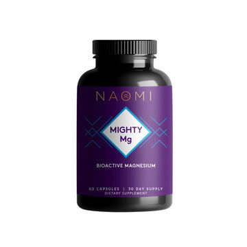NAOMI Mighty Mg Magnesium Glycinate & Malate Complex 360mg, High Absorption Formula, Elemental Magnesium Supports Heart Health, Strong Bones, Better Sleep, Gluten-Free, Non-GMO, Vegan, 60 Veggie Caps NAOMI buy supplements canada