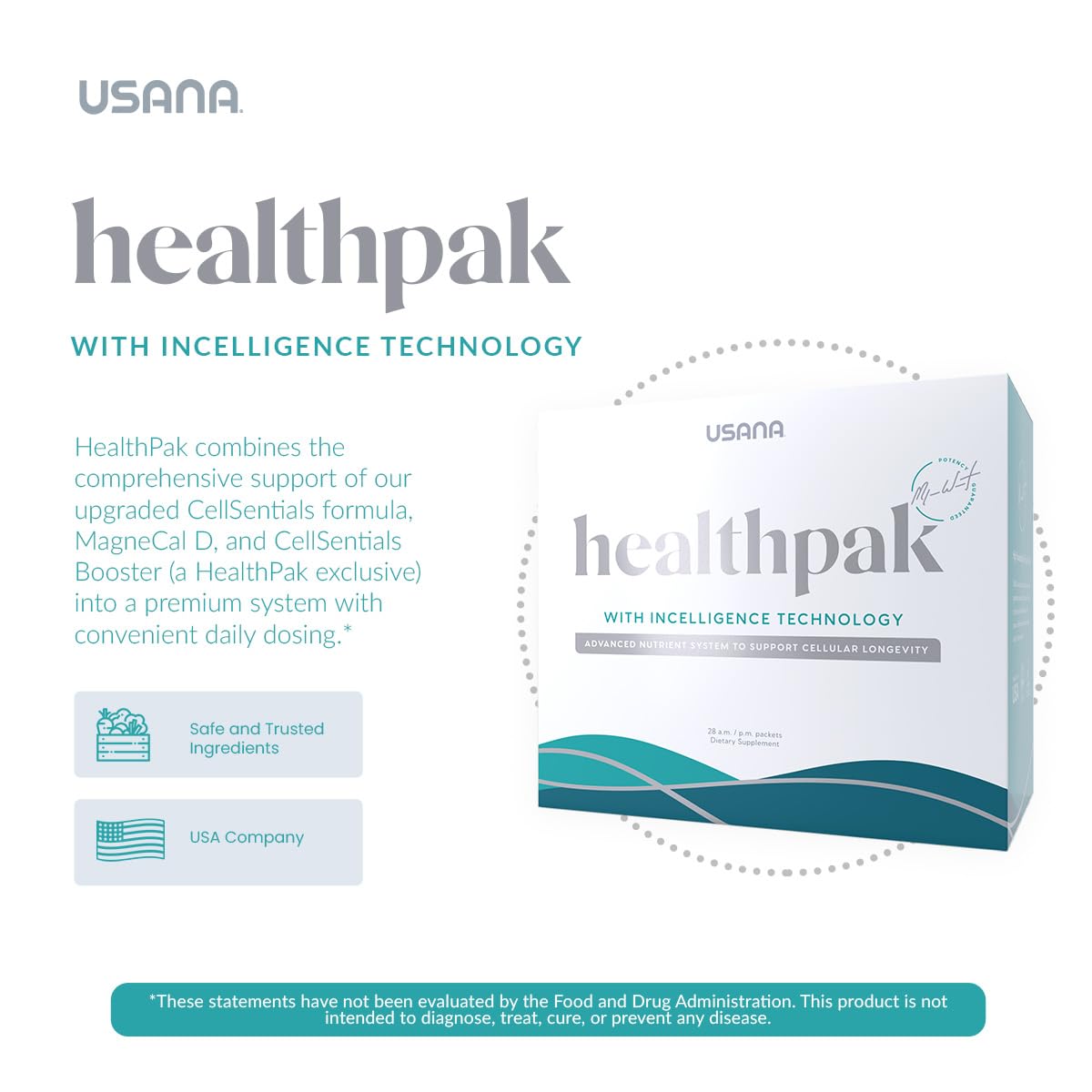 USANA HealthPak with InCelligence Technology and Essential Nutrients and Antioxidants to Support Total Body Health* – Convenient Daily AM/PM Packets – 56 Packets – 28 Day Supply USANA buy supplements canada