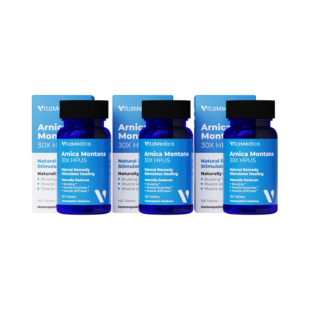 VitaMedica Arnica Montana 30X Homeopathic Tablets for Bruising Pain and Swelling | Plant Based Formula | Recommended by Plastic Surgeons | Natural Recovery Surgery Or Injury | 3 Pack | 150 Servings VitaMedica buy supplements canada