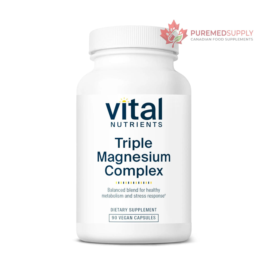 Vital Nutrients Triple Magnesium Complex Supplement | Vegan Magnesium Glycinate, Malate & Oxide 250mg | Easily Absorbed Magnesium Supplement for Stress, Muscle, Heart, Bone Support | 90 Capsules Vital Nutrients buy supplements canada