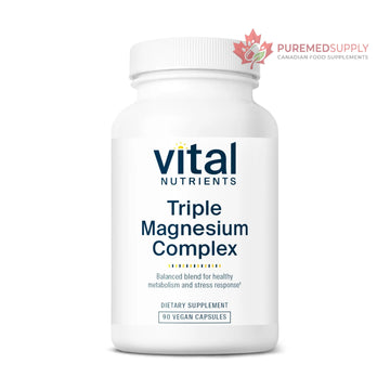 Vital Nutrients Triple Magnesium Complex Supplement | Vegan Magnesium Glycinate, Malate & Oxide 250mg | Easily Absorbed Magnesium Supplement for Stress, Muscle, Heart, Bone Support | 90 Capsules Vital Nutrients buy supplements canada