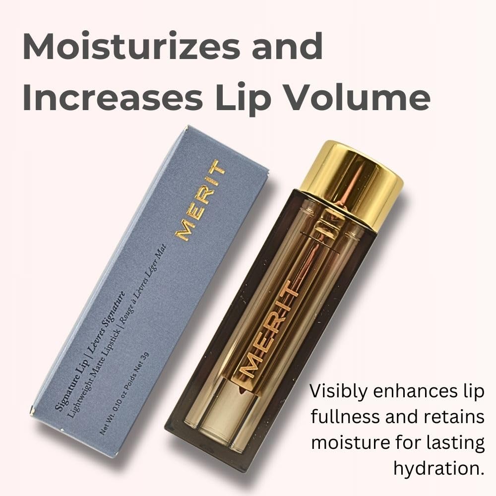 Merit Signature Lip Lightweight Matte Lipstick - 0.10 oz / 3 g (Sunday (pink), standard) Merit buy supplements canada