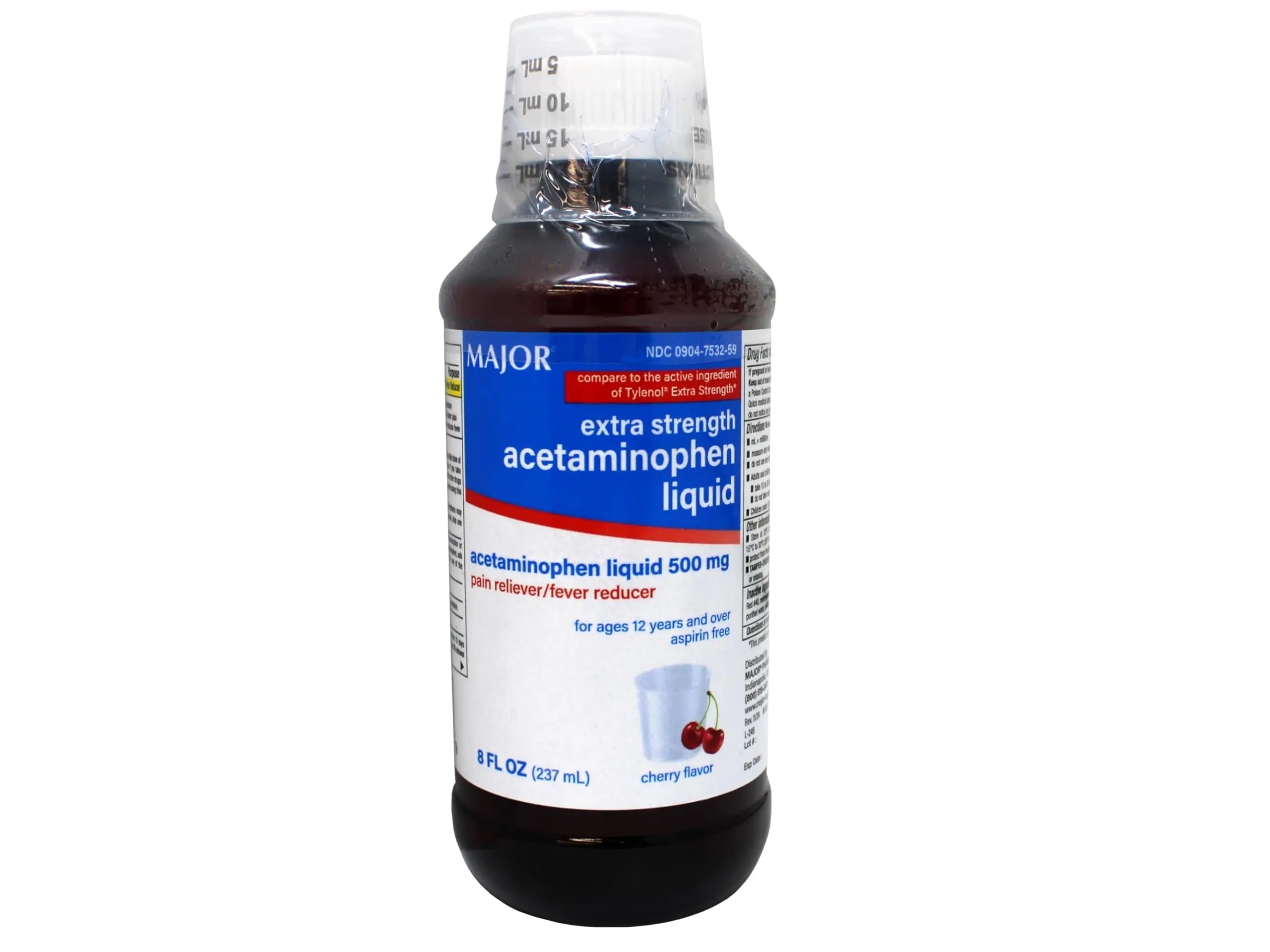MAJOR Adult Extra Strength Liquid Acetaminophen - 500 mg Acetaminophen/15 mL Dose - Pain Reliever and Fever Reducer - Cherry Flavor - 8 Fl Oz MAJOR buy supplements canada