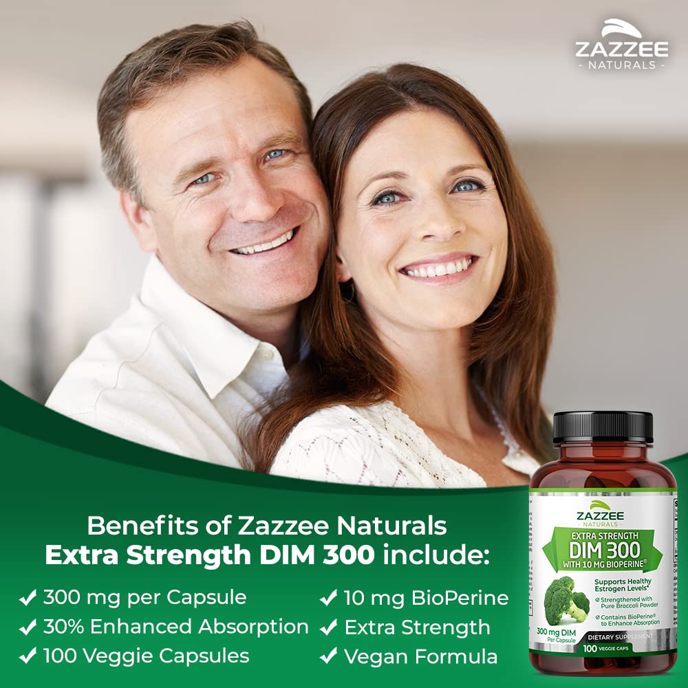 Zazzee Extra Strength DIM 300, 10 mg BioPerine and 300 mg DIM per Capsule, 100 Vegan Zazzee buy supplements canada