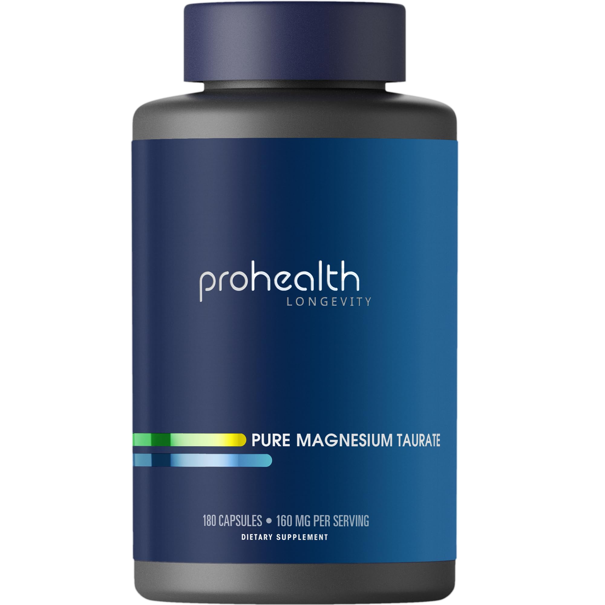 ProHealth Pure Magnesium Taurate, 160mg per Serving | Optimal Bioavailability Supplement for Healthy Aging | Supports Brain, Heart, and Muscle Health | Third-Party Tested for Quality | 180 Capsules ProHealth buy supplements canada