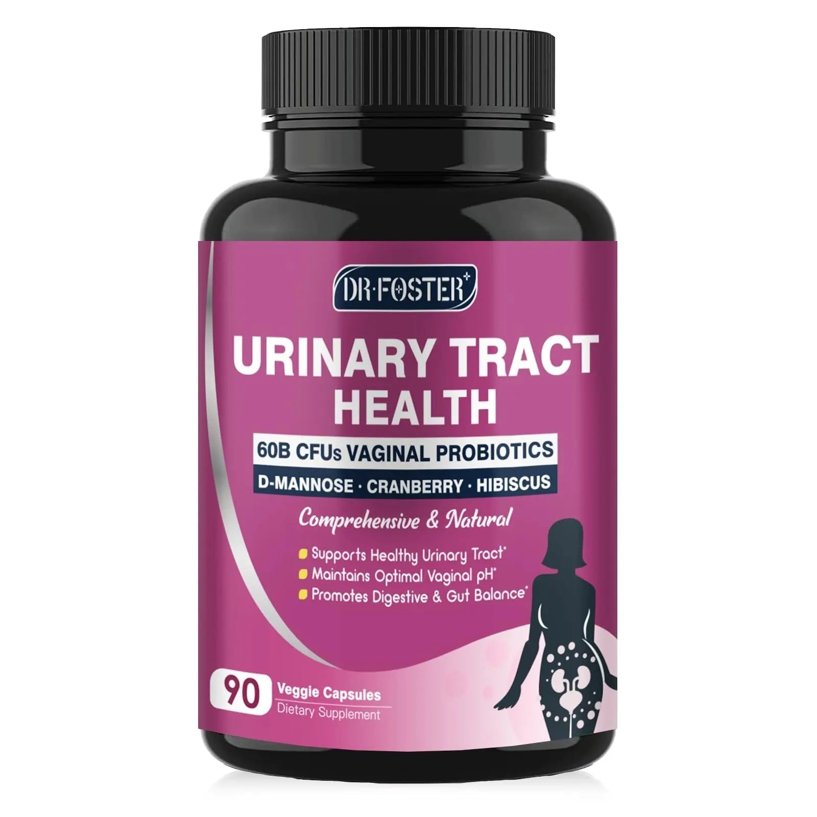 DRFOSTER Urinary Tract Health for Women, Vaginal Probiotics for Women pH Balance with D-Mannose, Cranberry, Probiotics and Prebiotics for Digestive Helath 90 Veggie Capsules DRFOSTER buy supplements canada