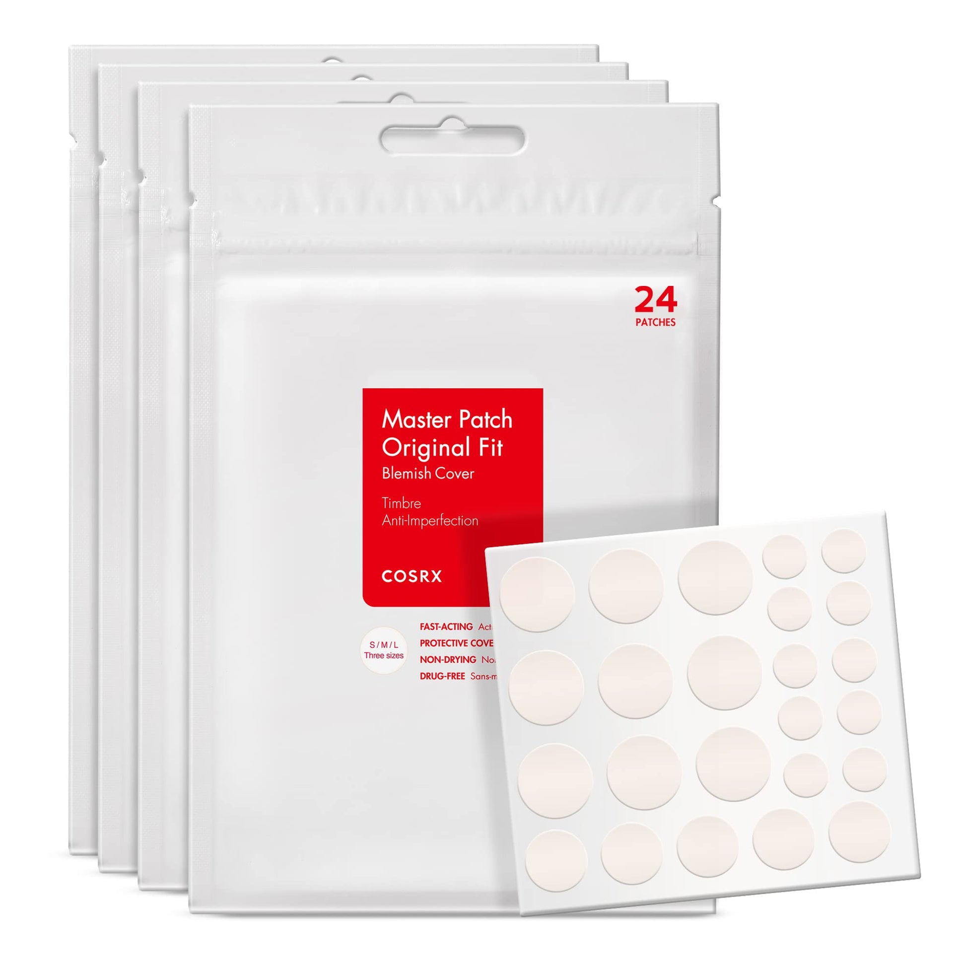COSRX Acne Pimple Patch (96) Absorbing Hydrocolloid Original 3 Size Patches for Blemishes and Zits Cover COSRX buy supplements canada