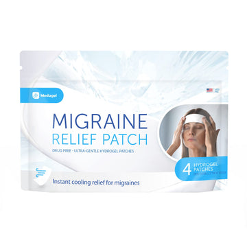 Medagel Migraine Relief Patch, Cooling Patches for Migraine, Fever, Hormone, & Headaches, Mess & Odor-Free Hydrogel Cooling, Made in The USA, 1 Pack (4 x Patches) White Medagel buy supplements canada