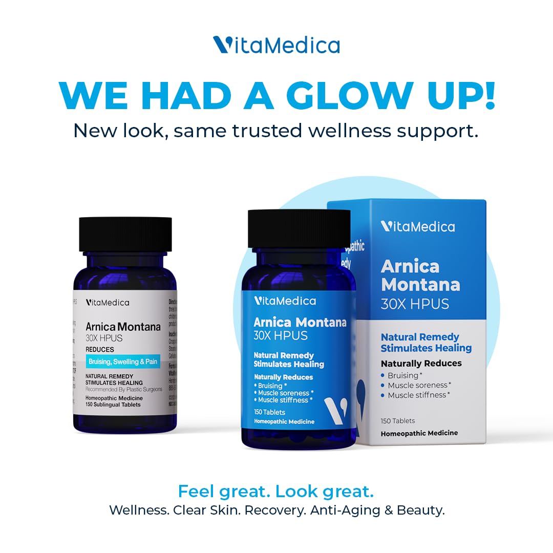 VitaMedica Arnica Montana 30X Homeopathic Tablets for Bruising Pain and Swelling | Plant Based Formula | Recommended by Plastic Surgeons | Natural Recovery Surgery Or Injury | 3 Pack | 150 Servings VitaMedica buy supplements canada