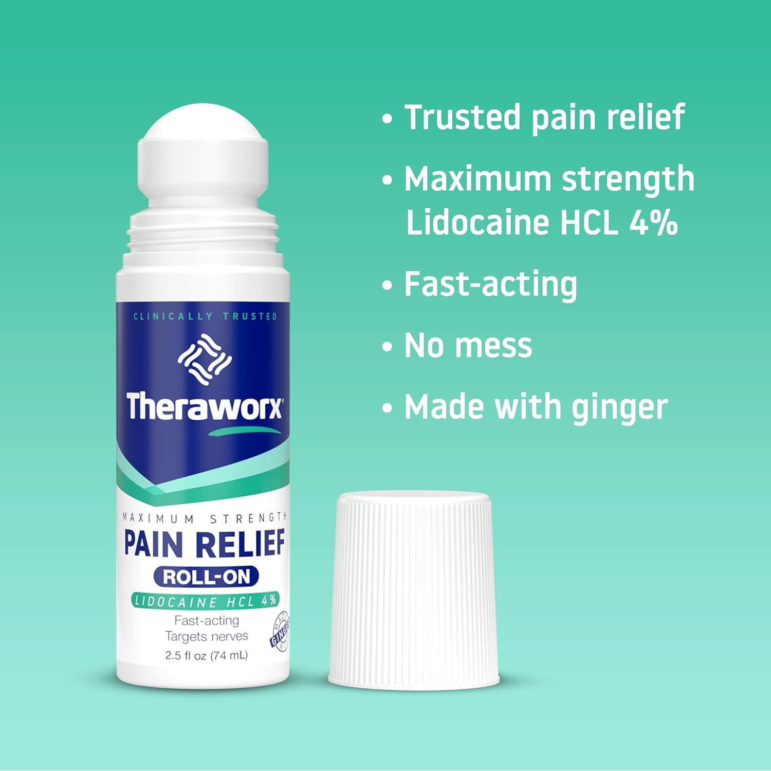 Theraworx Maximum Strength Pain Relief Roll-On with Lidocaine, Fast-Acting - 2.5 Oz - 2 Count Theraworx buy supplements canada