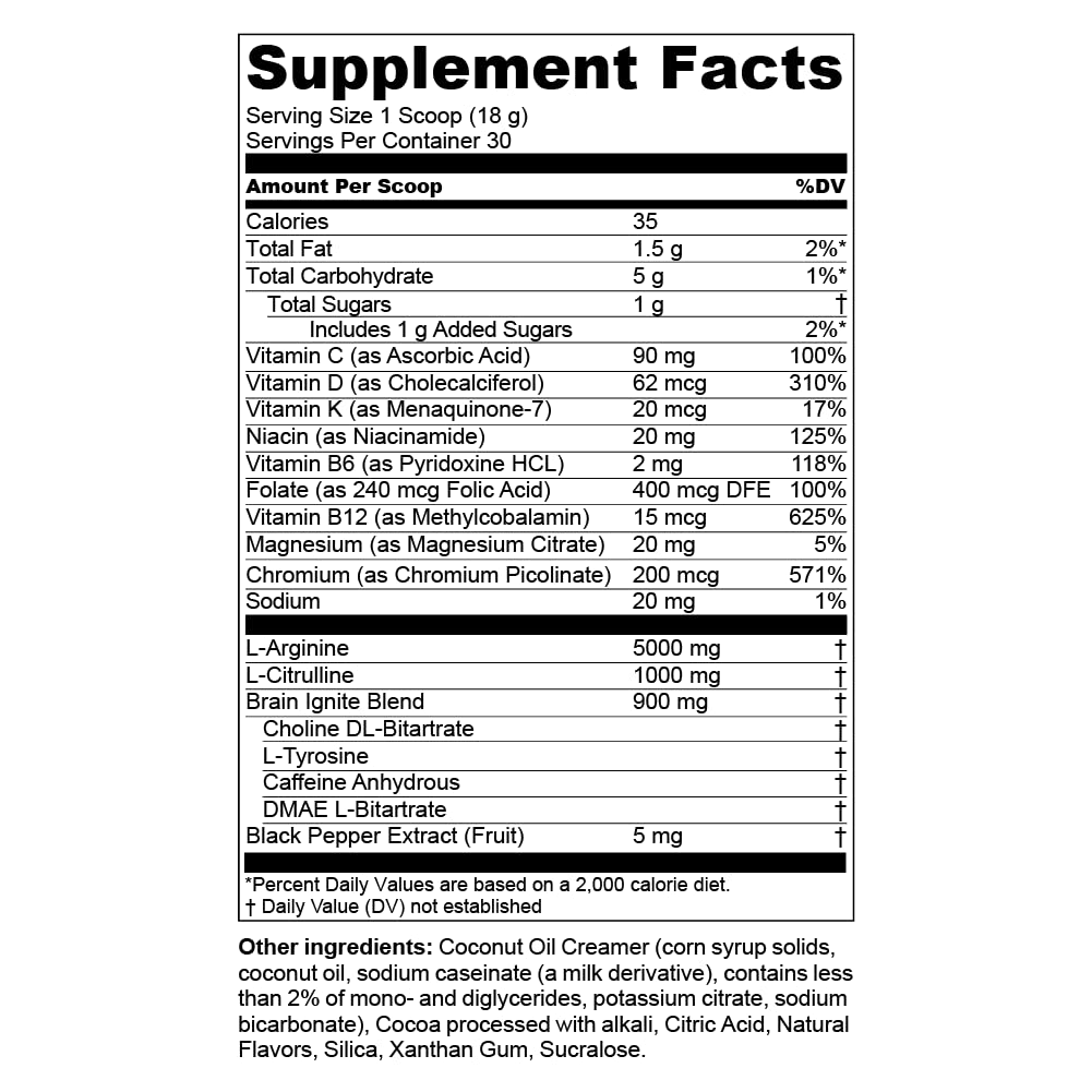 MTN OPS Hot Ignite Supercharged Energy Drink Mix Focus Enhancer, Hazelnut Cocoa MTN OPS buy supplements canada