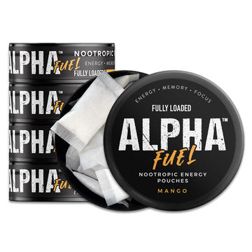 Fully Loaded Alpha Fuel Nootropic Pouches (Mango Fuel) - 5 cans, 15 Pouches per can - Energy Pouches containing Caffeine and nootropic Blend Fully Loaded Bullseye buy supplements canada