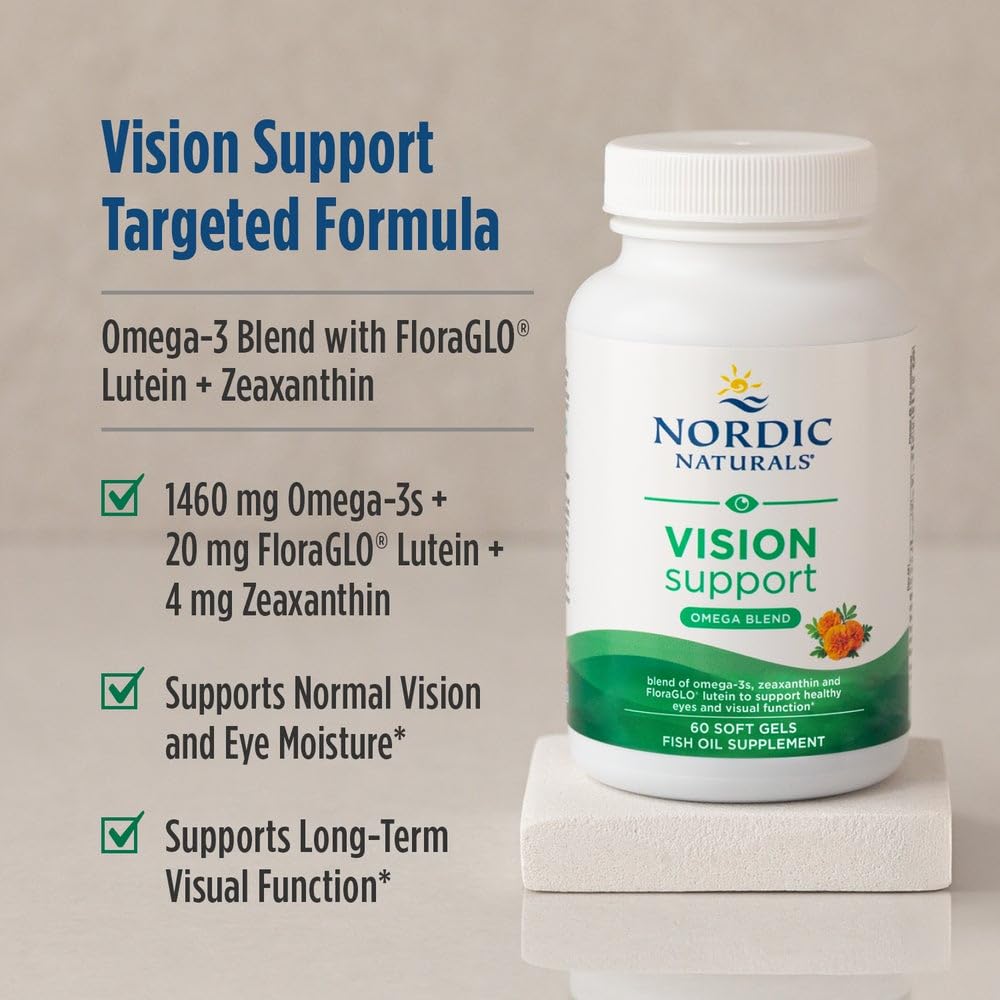 Nordic Naturals Vision Support, Lemon - 60 Soft Gels - with Zeaxanthin and FloraGLO Lutein, for Healthy Eyes and Vision - 30 Servings Nordic Naturals buy supplements canada