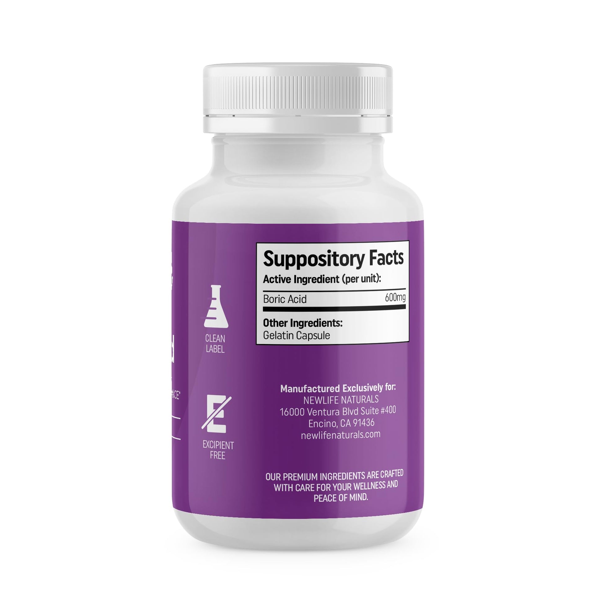NewLife Naturals - Medical Grade Boric Acid Vaginal Suppositories - 600mg - 100% Pure Womens pH Balance Pills - Yeast Infection, BV - 90 Capsules: Made in USA NewLife Naturals buy supplements canada