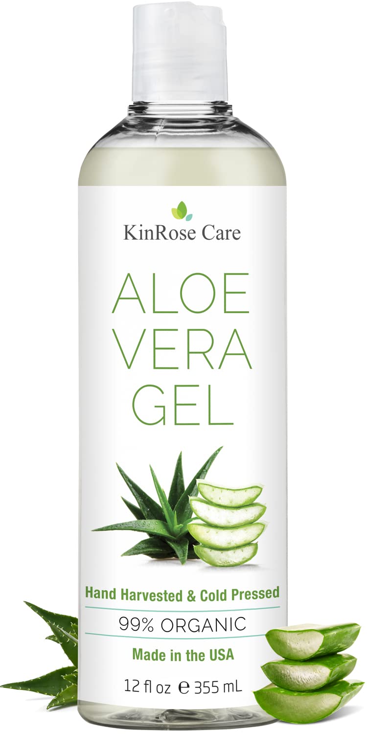 KinRose Care, 12oz Organic Aloe Vera Gel for Face, Skin, Hair & Sunburn Relief - From 100 Percent Pure Aloe Vera KinRose Care buy supplements canada