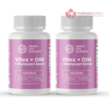 SIERRA LIFE SCIENCES Hormonal Balance Blend for Women – Vitex, DIM, Shatavari + Adaptogenic Support – Menstrual & Menopause Relief – Vegan, Clean-Label Formula – 4600mg – (Pack of 2) SIERRA LIFE SCIENCES buy supplements canada