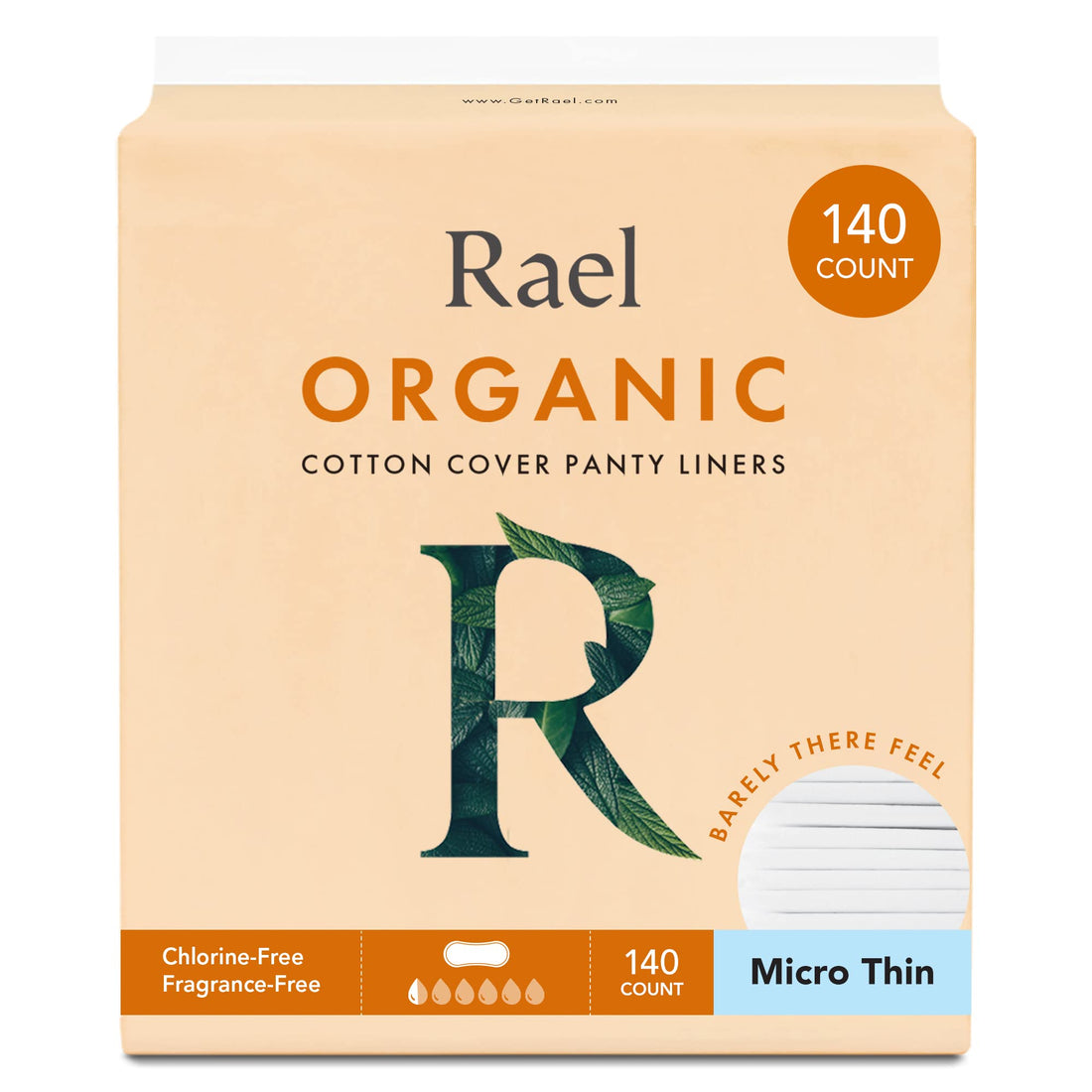 Rael Panty Liners for Women, Organic Cotton Cover - Thin Pantiliners, Light Absorbency, Unscented Rael buy supplements canada