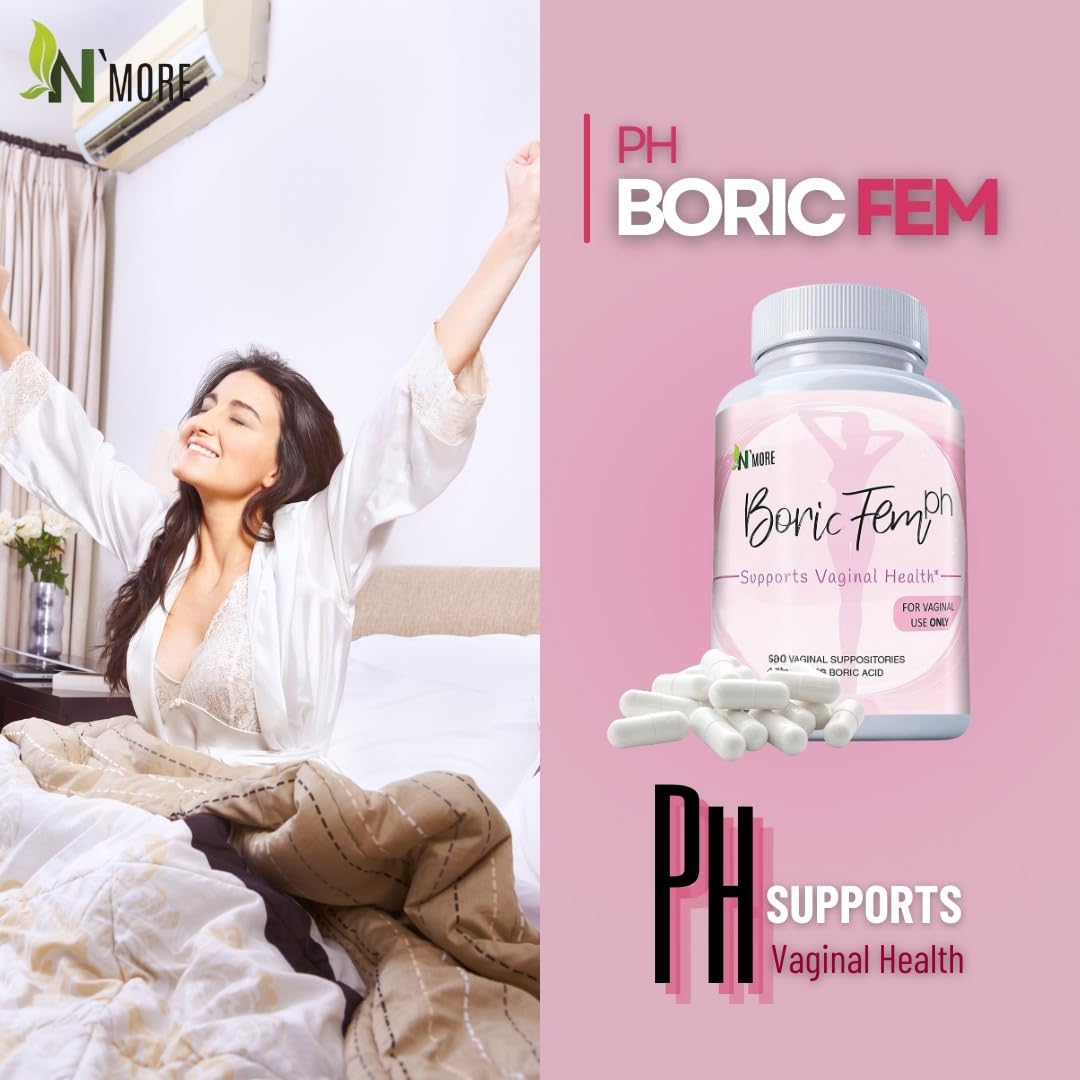 N'More Boric Acid Vaginal Suppositories- 100% Pure - Made in USA- Boricfem Vaginal Health Supplement- 30 Servings (Pack of 1) N'More buy supplements canada