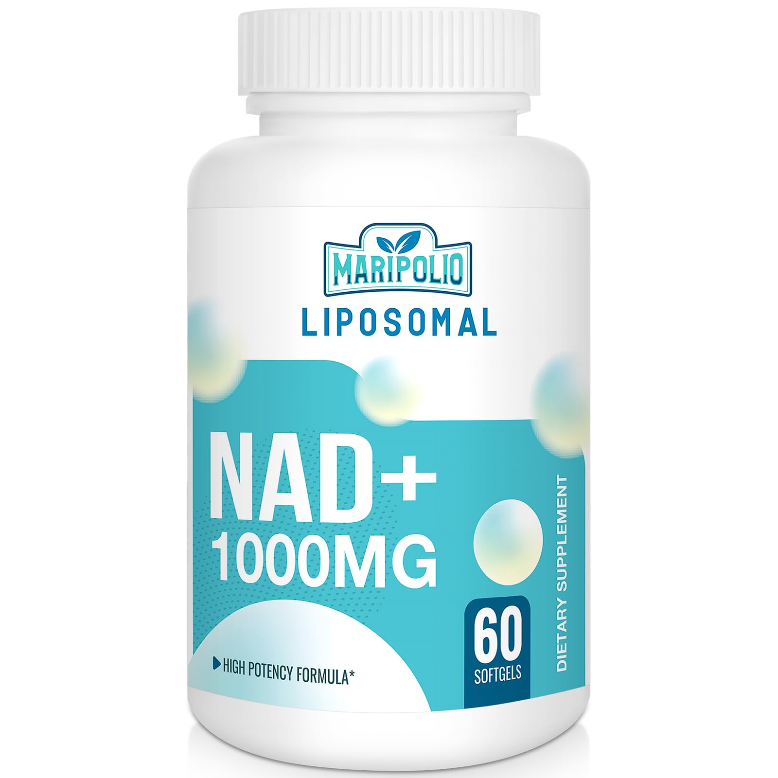 Maripolio Liposomal NAD+ 1000 mg Supplement | High Bioavailability Liposomal Delivery | Cellular Energy & Wellness Support | Pure NAD+ Dietary Supplement for Men,Women, 60 Softgels Maripolio buy supplements canada