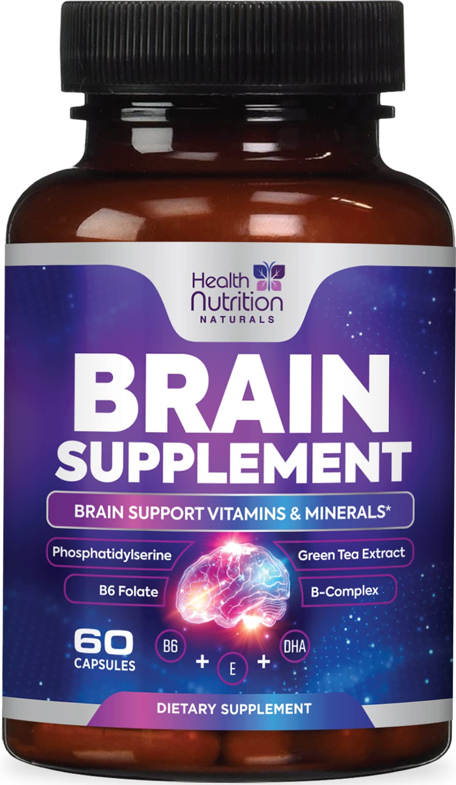 Brain Memory Supplement - 3X Strength Nootropics for Concentration, Clarity & Focus Support - Brain Health Cognitive Vitamins with Bacopa, Phosphatidylserine & DMAE 609mg, Brain Booster, 60 Capsules Health Nutrition Naturals buy supplements canada