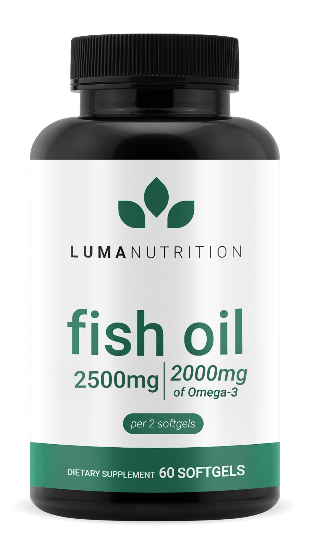 Luma Nutrition Omega 3 Fish Oil Supplement - Extra Strength 2500mg Per Serving - 2000mg EPA & DHA Per Serving - Brain and Heart Health - 60 Softgels, 30 Servings Luma Nutrition buy supplements canada