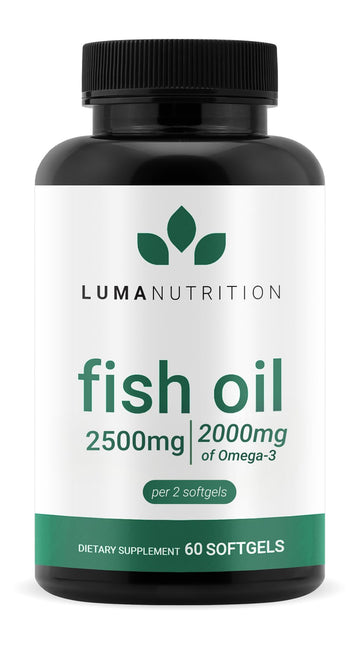 Luma Nutrition Omega 3 Fish Oil Supplement - Extra Strength 2500mg Per Serving - 2000mg EPA & DHA Per Serving - Brain and Heart Health - 60 Softgels, 30 Servings Luma Nutrition buy supplements canada