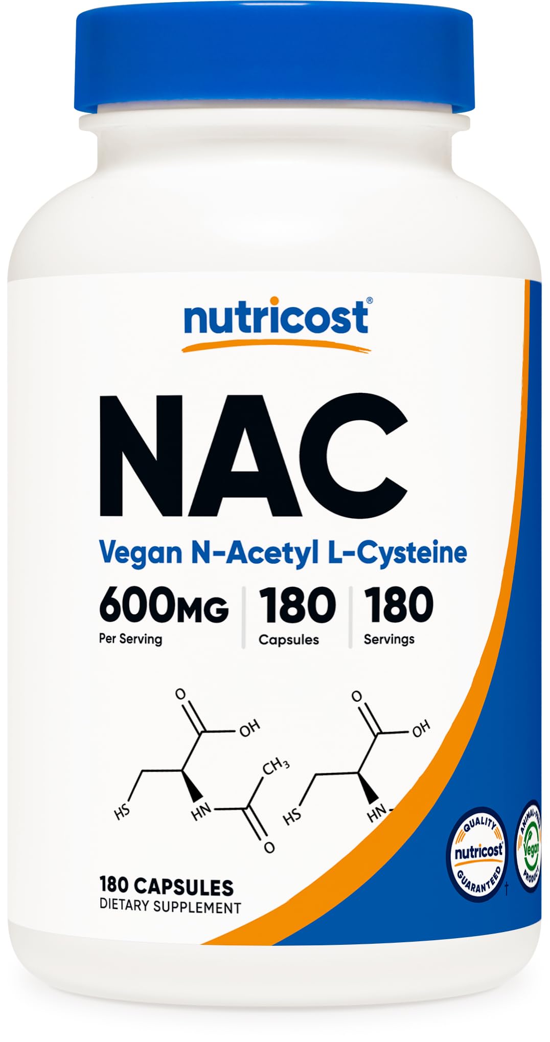 Nutricost N-Acetyl L-Cysteine (NAC) 600mg, 180 Capsules - Non-GMO, Gluten Free Nutricost buy supplements canada