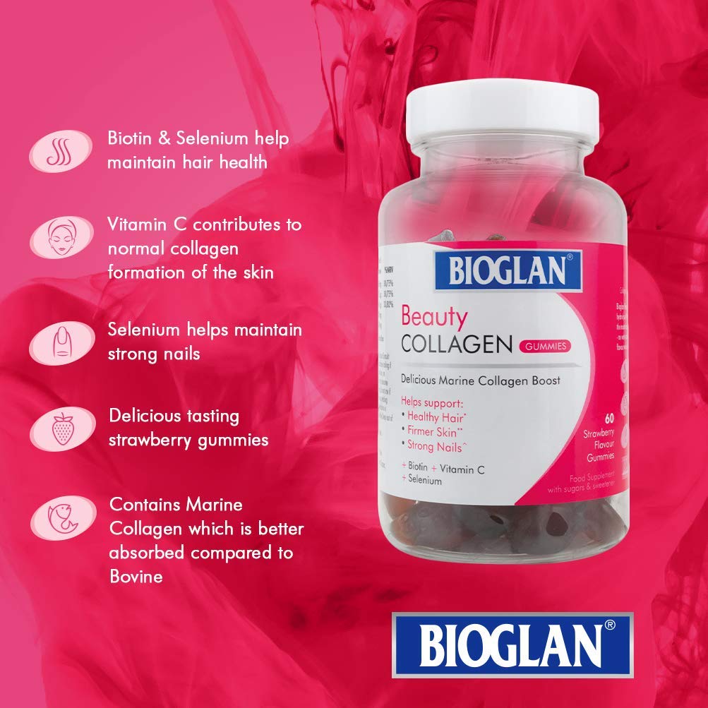 Bioglan Collagen Gummies | 1000mg | Hydrolysed Marine Collagen | Biotin Bioglan buy supplements canada