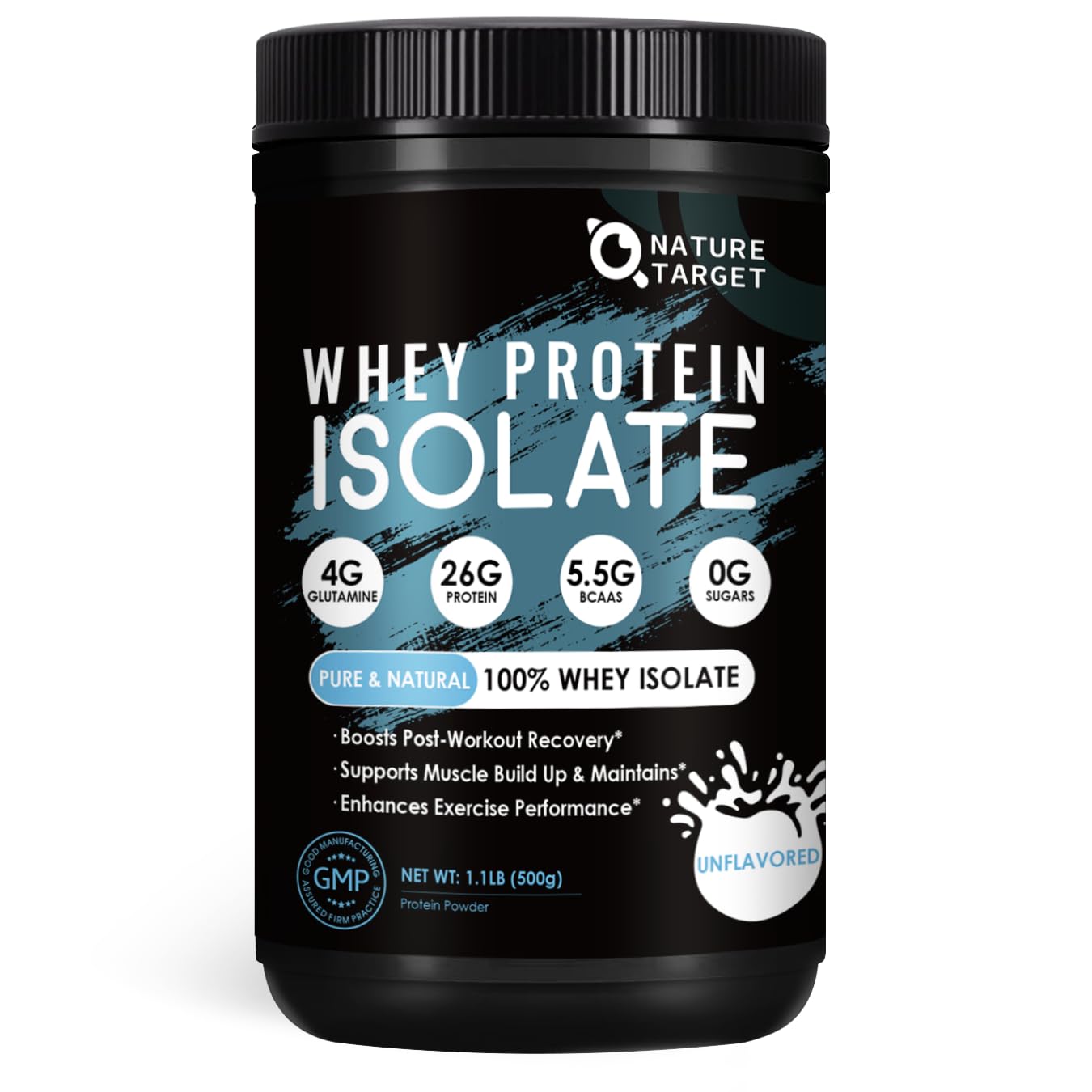 NATURE TARGET Unflavored Whey Protein Isolate - 26g Protein, 0g Sugar, Keto Friendly - No rBGH, Grass Fed - Perfect for Coffee, Baking & Smoothies - 1.10 LB (16 Servings) NATURE TARGET buy supplements canada