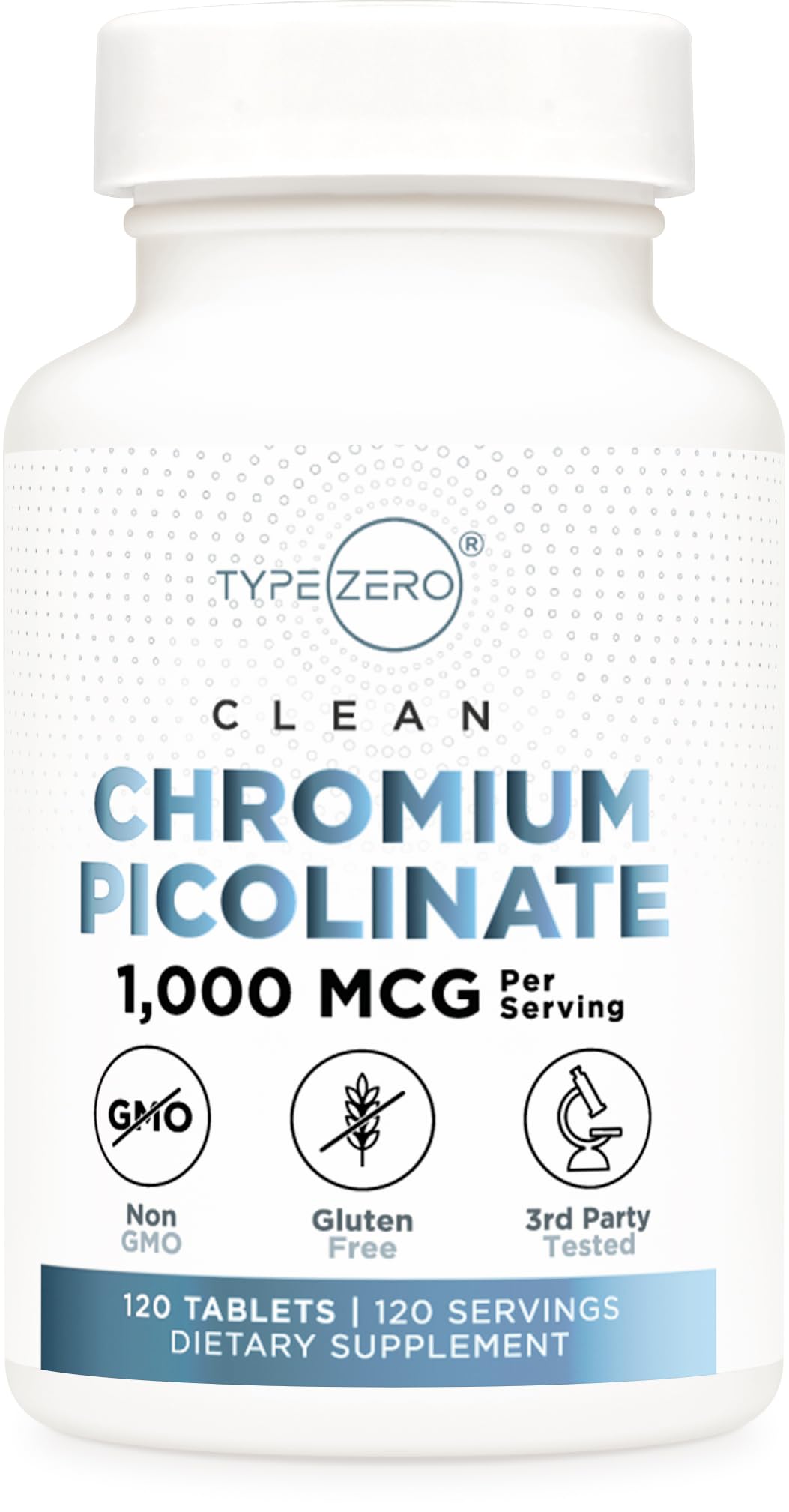 Type Zero Clean Chromium Picolinate Tablets (120 Servings, 1,000 MCG Per Serving) - Non-GMO, Gluten Free Type Zero buy supplements canada