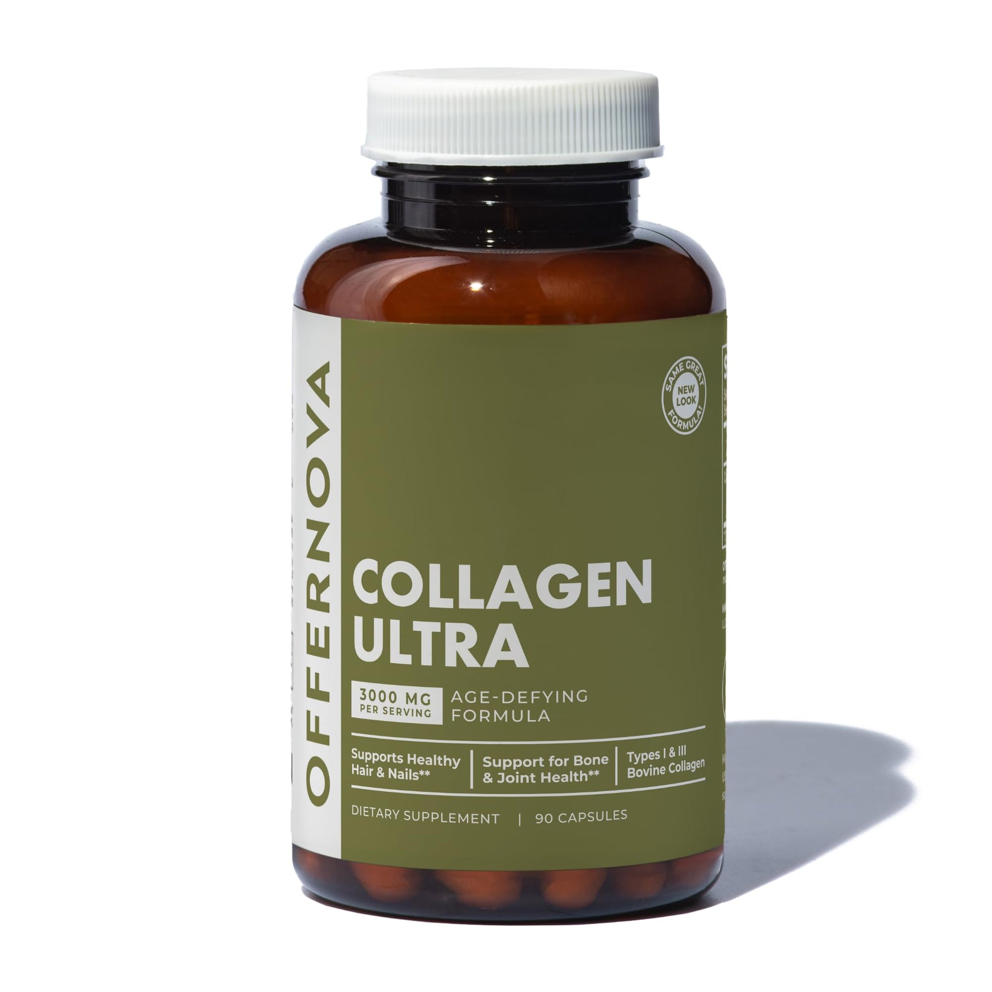 Offernova Collagen Ultra Hydrolyzed Collagen Supplements - 3000mg Anti Aging Bovine Collagen Peptides for Healthy Joints, Bones, Hair and Skin. Offernova buy supplements canada