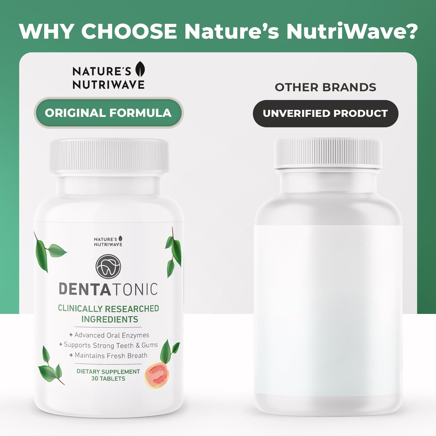 Nature’s NutriWave DentaTonic – Daily Oral Supplement with Guava Fruit, Hydroxyapatite & Enzyme Blend – Made in USA Non-GMO, Stimulant-Free Formula – 30 Tablets, 1 Month Supply Nature’s NutriWave buy supplements canada