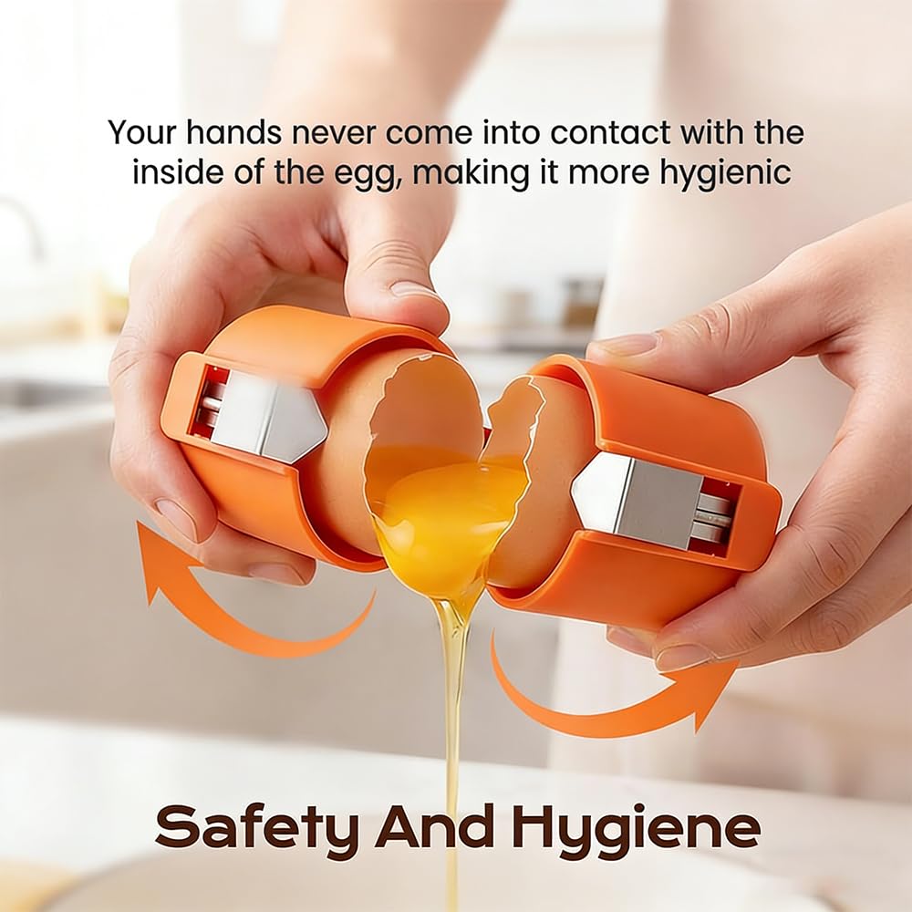 New Egg Shell Opener Egg Cracker Tool Stainless Steel, Multifunctional Egg Shell Opener for Raw Or Hard-Boiled Eggs, Kitchen Gadget for Cooking Baking (Orange Red) CLRZOL buy supplements canada