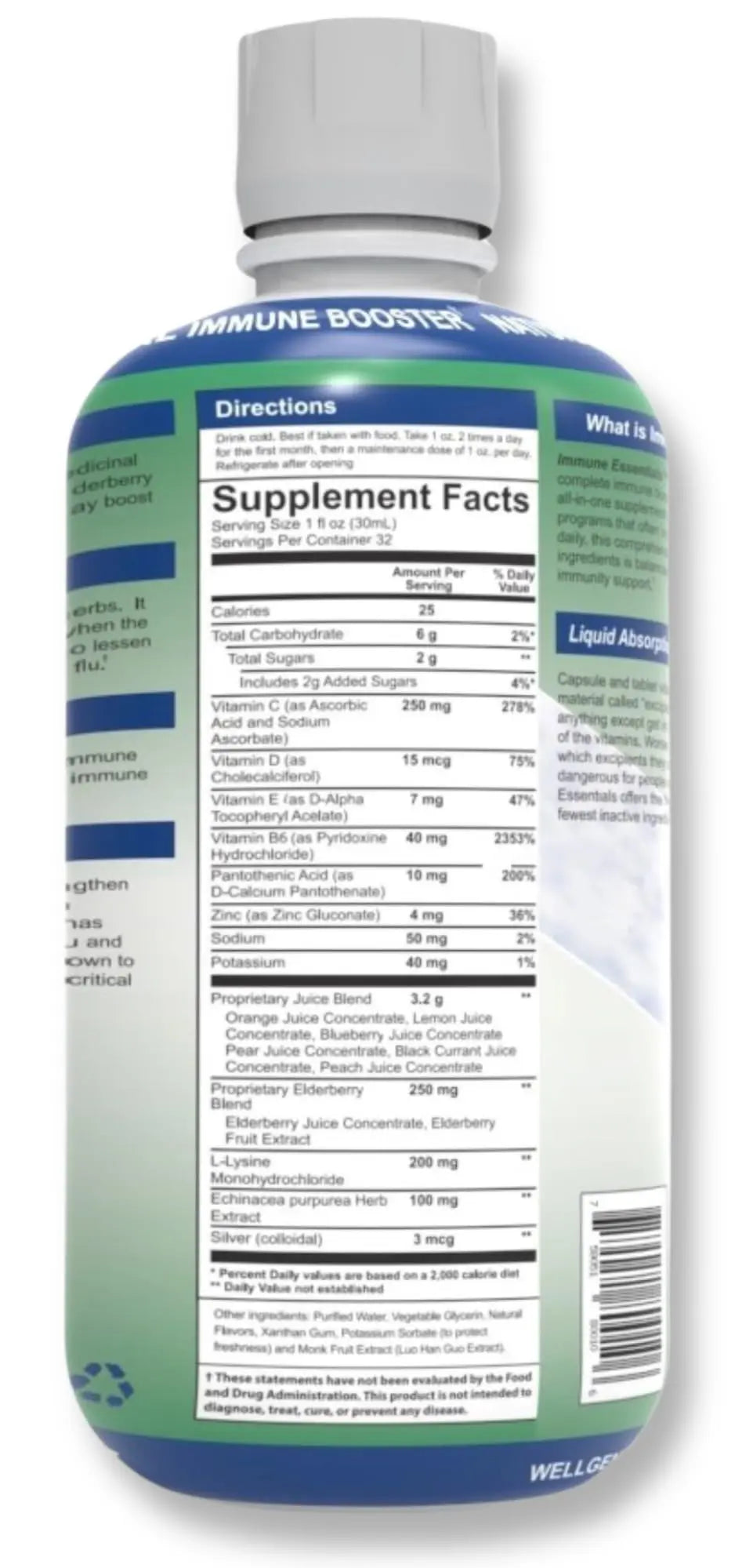 Wellgenix Immune Essentials - Multivitamin Liquid for Men, Women & Kids - Vegan Supplement with Vitamins C, D Elderberry Zinc Wellgenix buy supplements canada