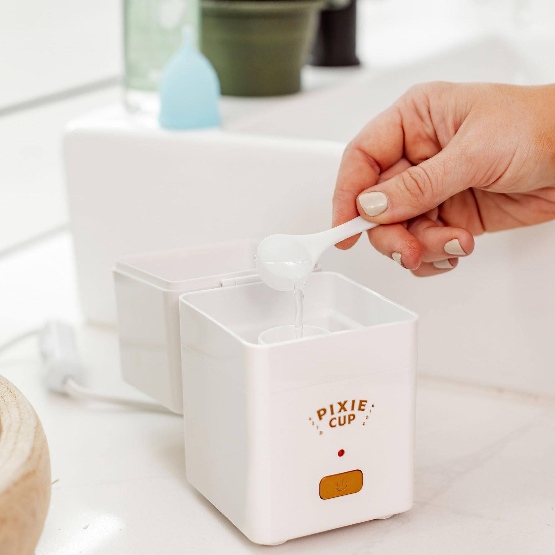 Pixie Menstrual Cup Sterilizer Cleaner Machine - The Only Hinged Lid Steamer & Drying Stand Pixie Cup buy supplements canada