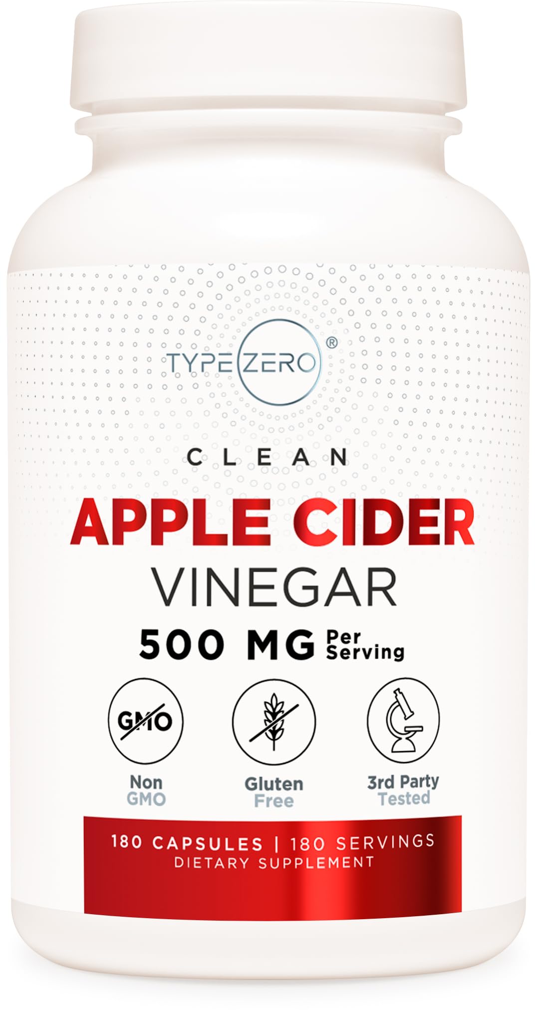 Type Zero Apple Cider Vinegar Capsules (180 Count) 500mg Per Serving - Non-GMO, Gluten-Free Supplement Type Zero buy supplements canada