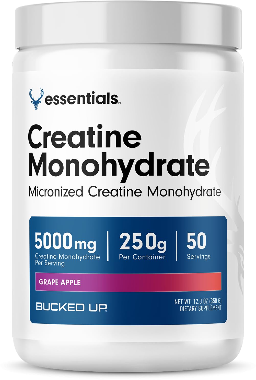 Bucked Up Grape Apple Creatine for Women and Men - Easy to Mix Vegetarian - Flavored Creatine Monohydrate Powder - Made in USA - 5G Per Serving - 50 Servings - 250 Grams Per Container Bucked Up buy supplements canada