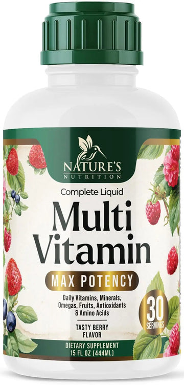 Liquid Multivitamin - Sugar Free Daily Multi Vitamin for Women, Men & Kids, Vitamins A, C, D, B-12, Biotin & Zinc - Supports Faster Hair Growth Nature's Nutrition buy supplements canada