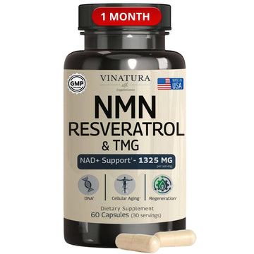 VINATURA NMN Complex Supplement 1325MG - NMN 1000mg with Resveratrol and TMG, Support NAD+, 60 Capsules VINATURA buy supplements canada