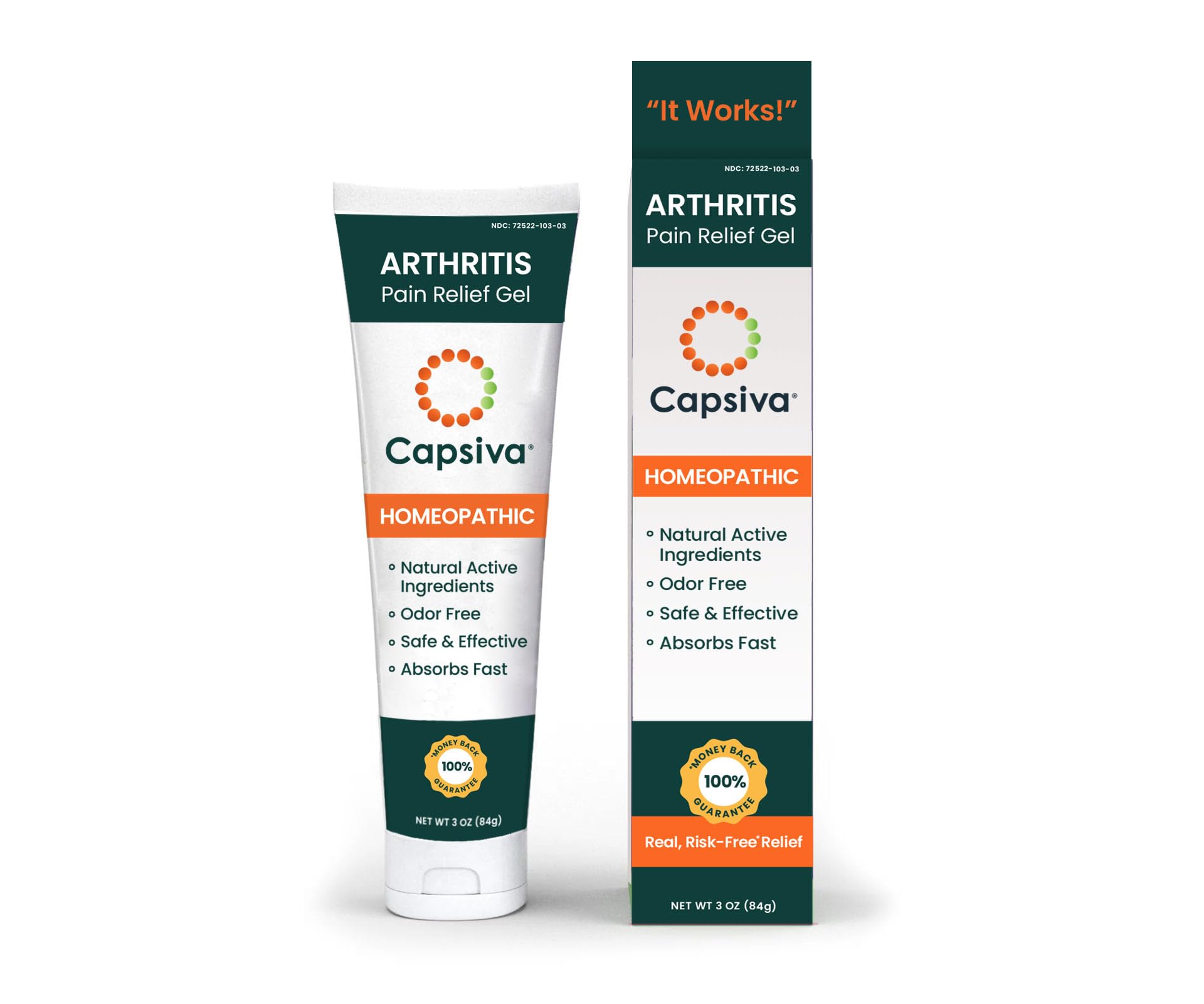 Capsiva Pain Relief Topical 3oz Tube, for Your Hands, Neck, Back, Joints, Non-Greasy, No Burn, Odor Free, Homeopathic Active Ingredients, Contains Capsaicin & Arnica, Absorbs Fast Capsiva buy supplements canada