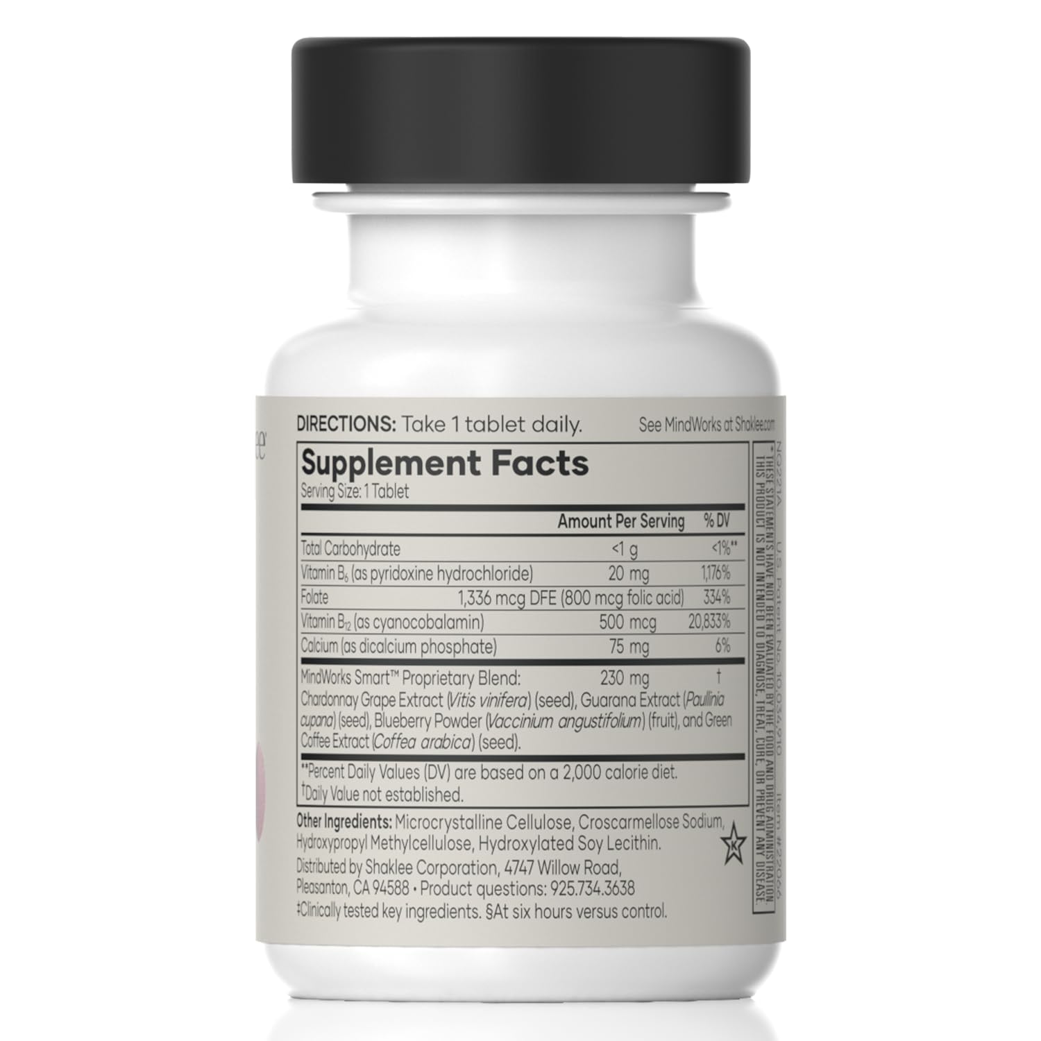 Shaklee MindWorks® - Brain Health Supplement for Brain Sharpness & Focus - Supported Nutrients & Extracts - Chardonnay Grape Seed Polyphenols, Guarana Extract, Vitamins B6, B12, Folate - 30 Tablets Shaklee buy supplements canada