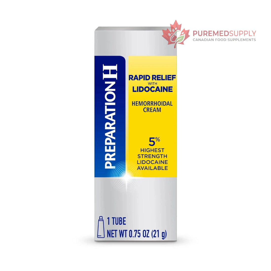 Preparation H Rapid Relief Hemorrhoid Cream with Lidocaine, Numbing Relief for Swelling, Pain, Burning and Itching - 0.75 Oz Tube Preparation H buy supplements canada